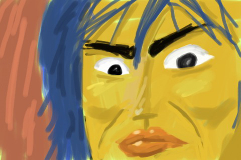 iPod Touch Sketch: Blue Hair Dude